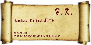Hadas Kristóf névjegykártya